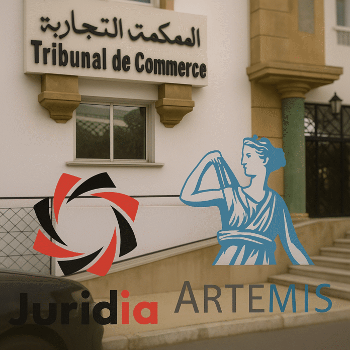 Capture d'écran illustrant le litige Artemis Juridia sur les bases de données juridiques