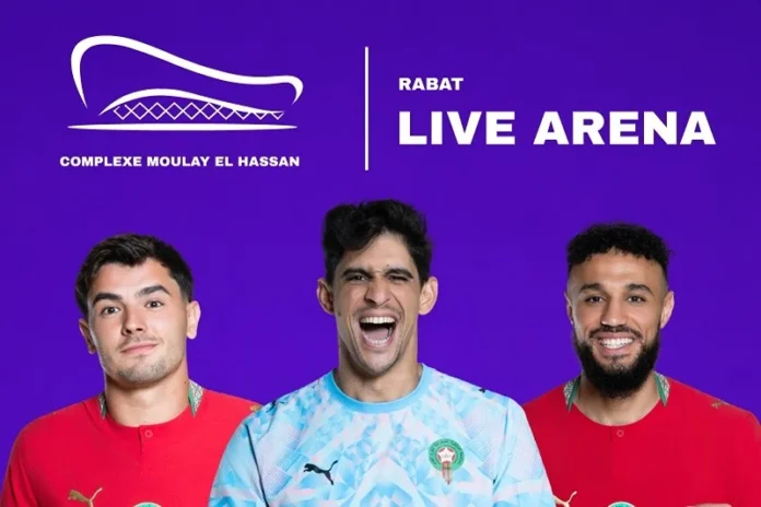 Vue de la fan zone Rabat Live Arena au Complexe Moulay El Hassan