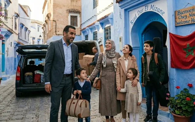 Famille préparant son installation au Maroc